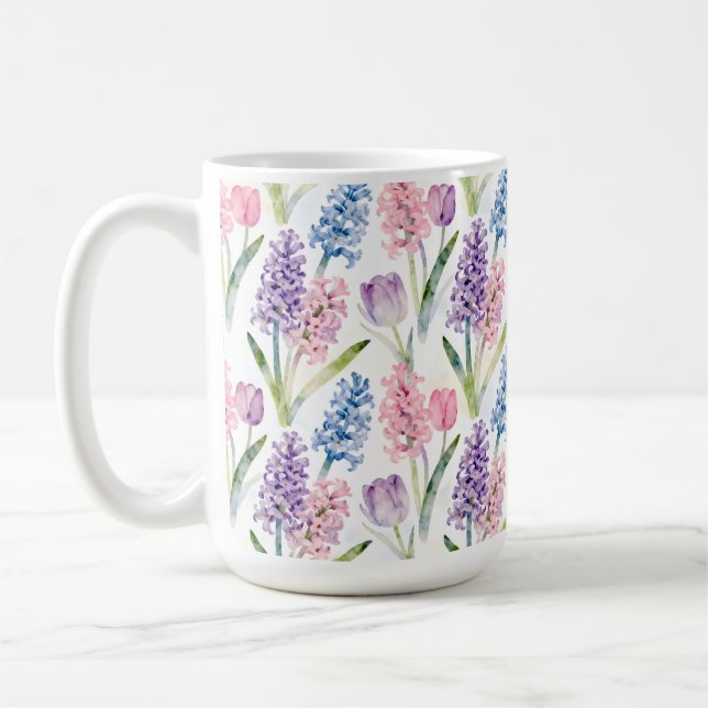 Spring Floral Pattern Coffee Mug (Left)