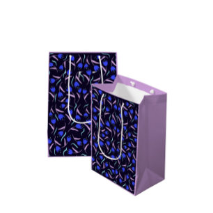 Spring Floral Pattern Lilac Medium Gift Bag
