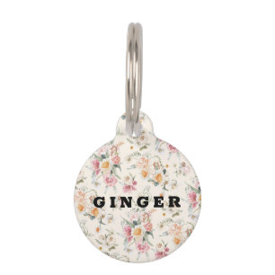 Spring Floral   Personalized Pet Tag