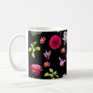 Spring Floral Photo Print Black 11 oz. mug