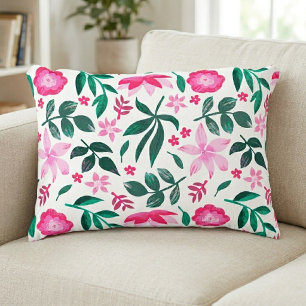 Spring Floral Pillow Cover - Pink Flower Print