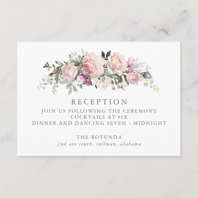 Spring Floral Reception Card (Front)