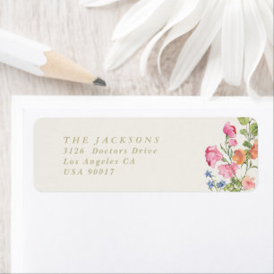 Spring floral Return Address Baby Shower