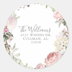 Spring Floral Return Address Label Seal