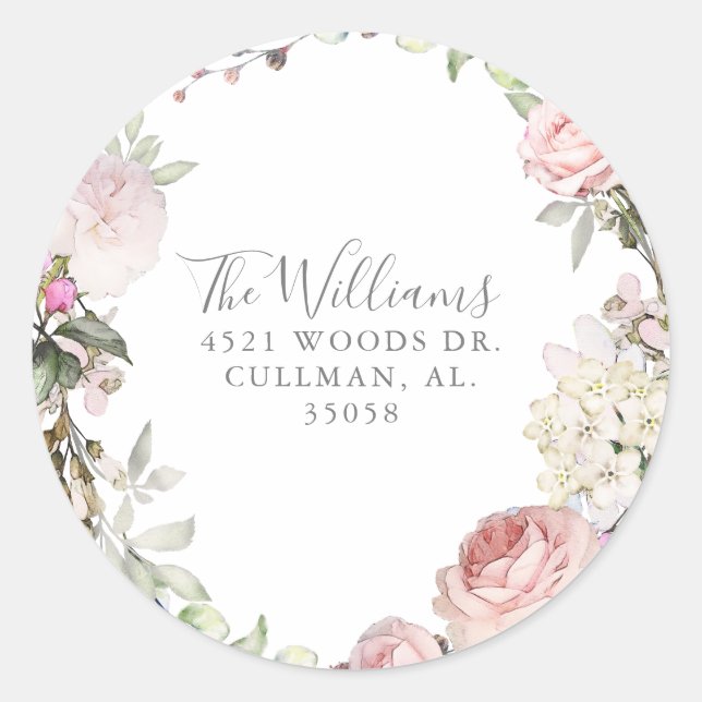 Spring Floral Return Address Label Seal (Front)