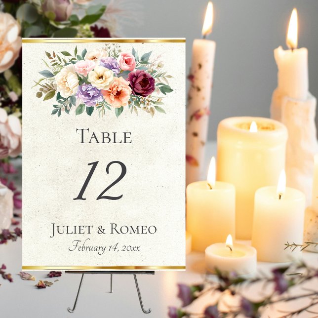 Spring Floral & Ribbon - Cream Table Number (Creator Uploaded)