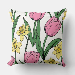 Spring Floral Throw Pillow