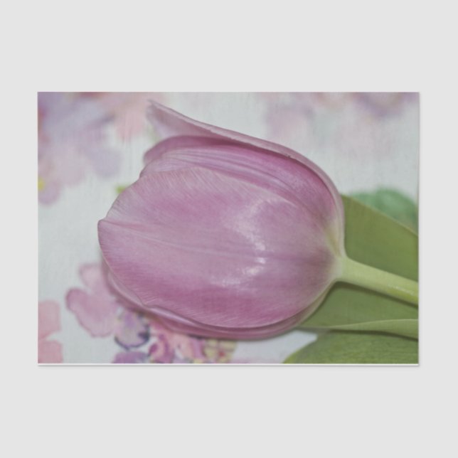 Spring Floral Tulip and hydrangea Flowers Tissue Paper (Front)