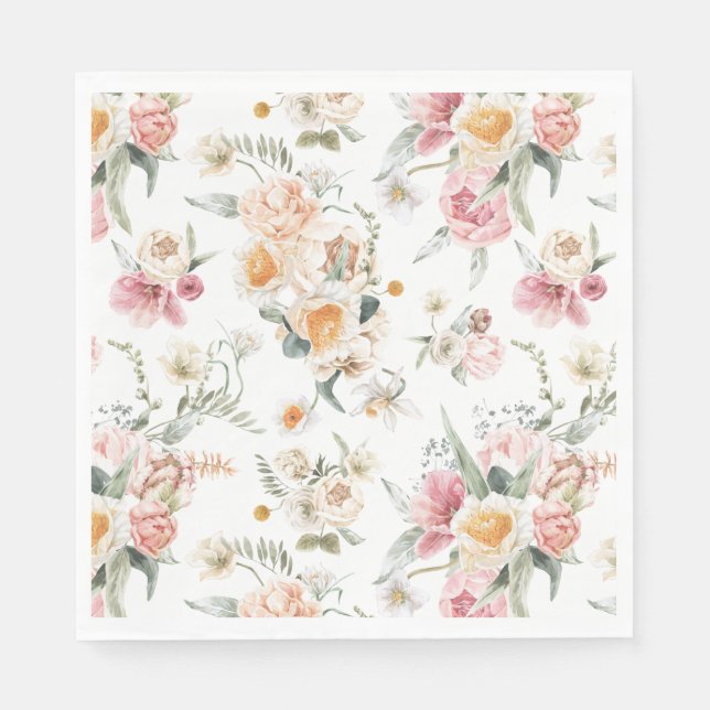 Spring Floral Tulips  Napkin (Front)