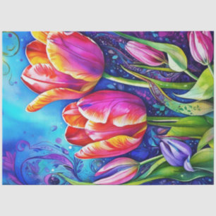 Spring Floral Tulips Tissue Paper