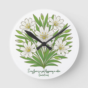 Spring floral vibes round clock