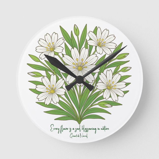 Spring floral vibes round clock (Front)