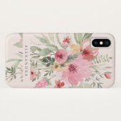 Spring Floral | Watercolor Flowers with your Name Case-Mate iPhone Case (Back (Horizontal))