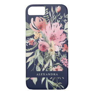 Spring Floral   Watercolor Flowers with your Name iPhone 8/7 Case