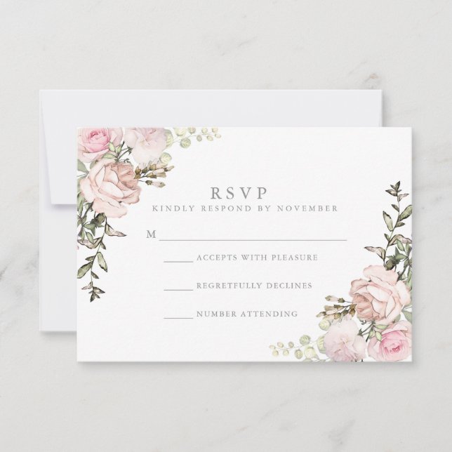 Spring Floral Watercolor RSVP Card (Front)