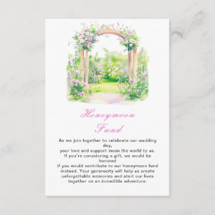Spring Floral Wedding Arch Honeymoon Fund Enclosure Card