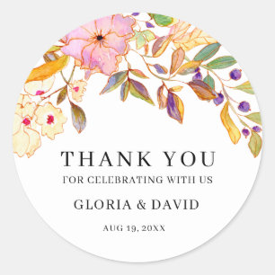 Spring Floral Wedding Classic Round Sticker