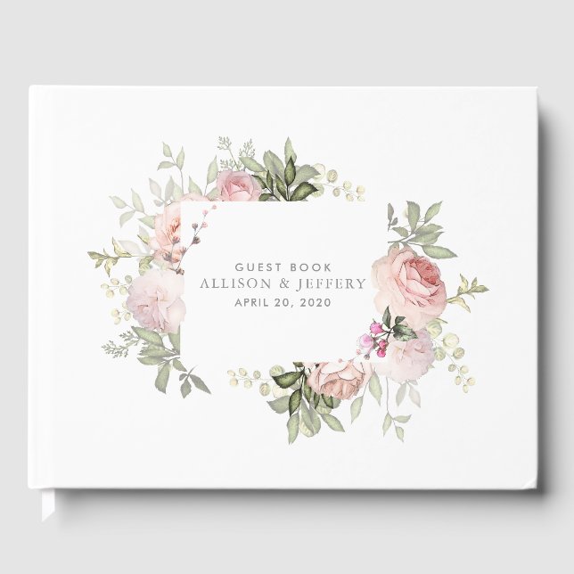 Spring Floral Wedding Guest Book (Front)