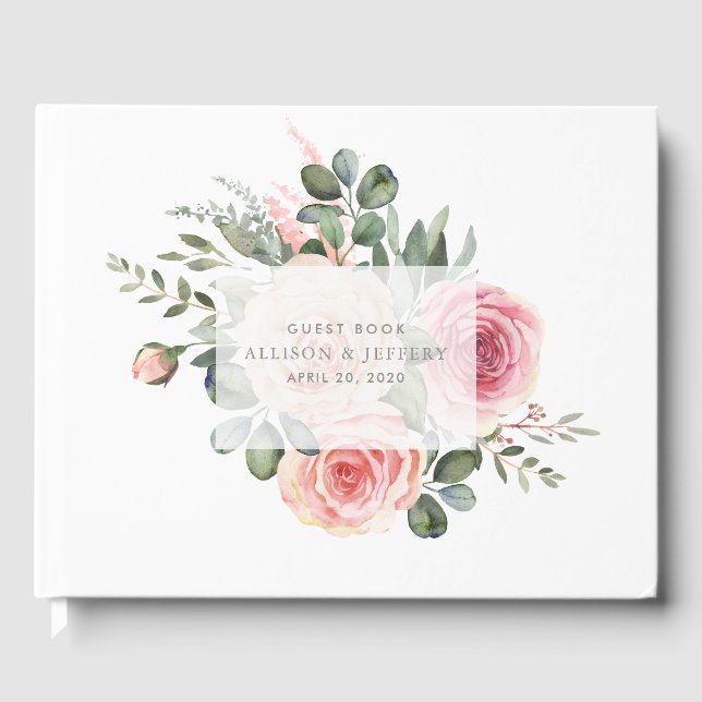Spring Floral Wedding Guest Book (Front)