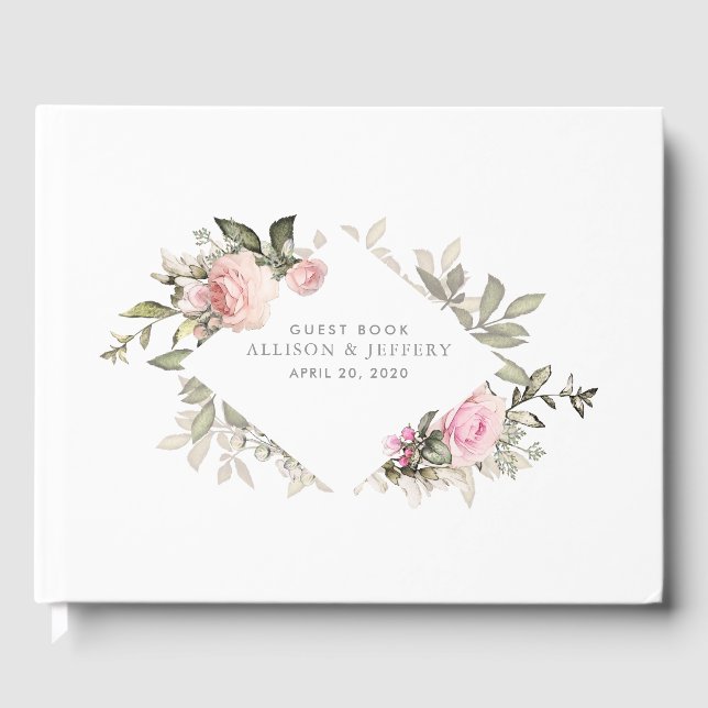 Spring Floral Wedding Guest Book (Front)