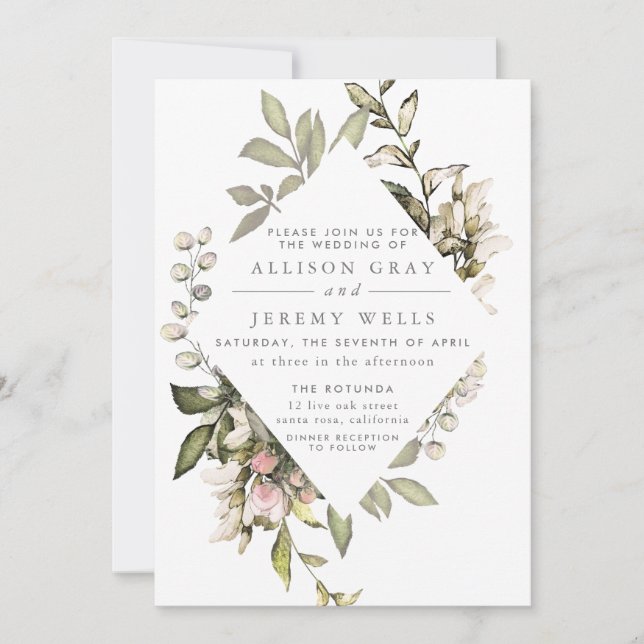 Spring Floral Wedding Invitation (Front)
