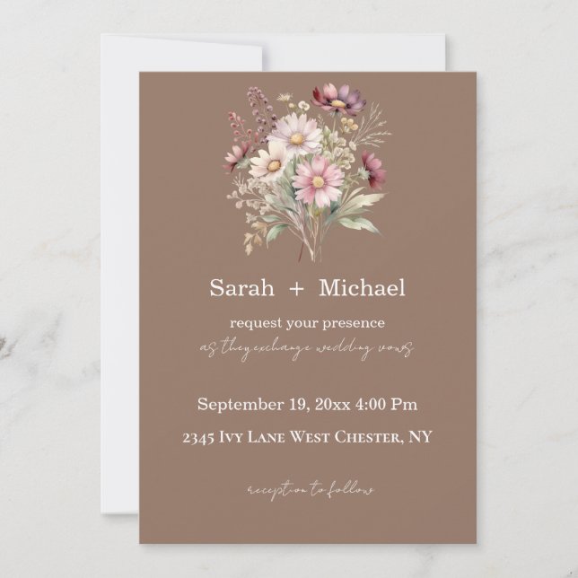 Spring Floral Wedding Invitation (Front)