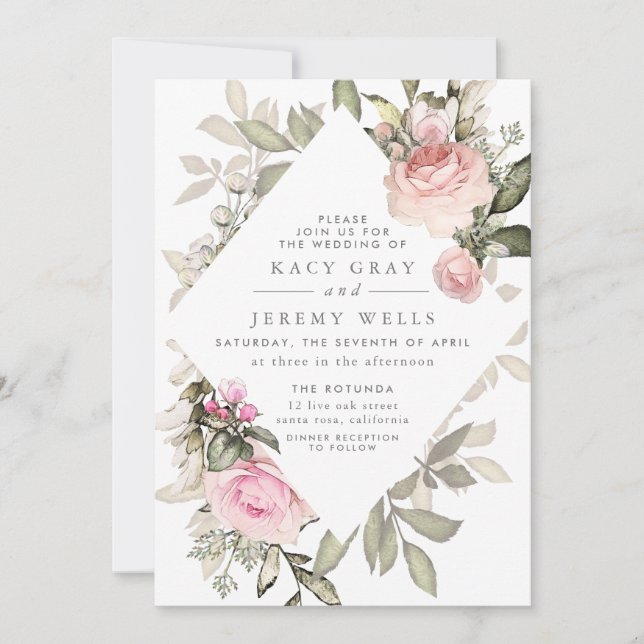Spring Floral Wedding Invitation (Front)
