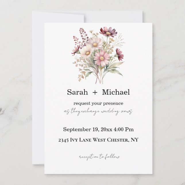 Spring Floral Wedding Invitation (Devant)
