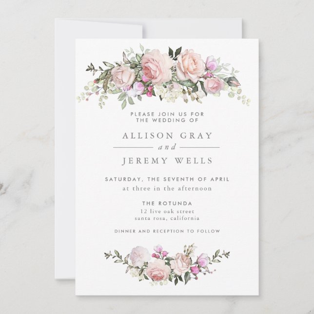 Spring Floral Wedding Invitation (Front)