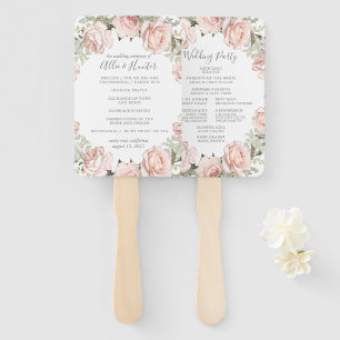 Spring Floral Wedding Program Fan