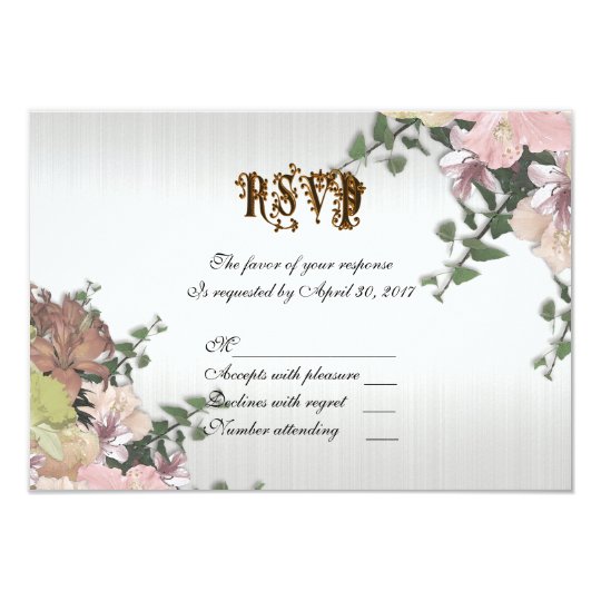Spring floral wedding RSVP card