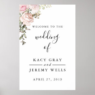 Spring Floral Wedding Sign