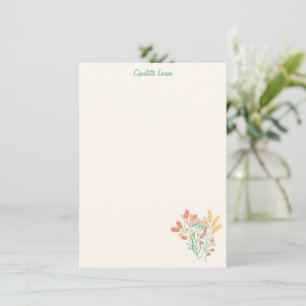 Spring Floral Wildflowers Personalized Stationery Thank You Card