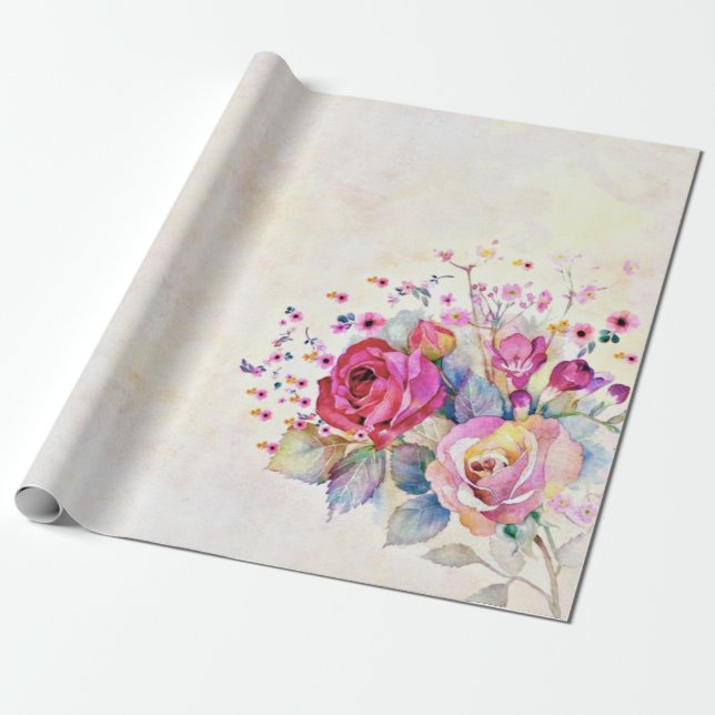 Spring floral  wrapping paper (Unrolled)