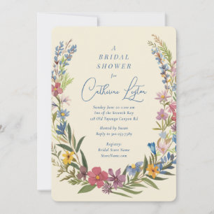 Spring Floral Wreath Bridal Shower Invitation