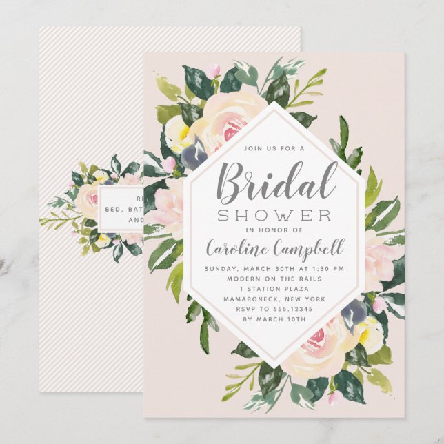 Spring Florals Blush | Bridal Shower Invitation (Front/Back)