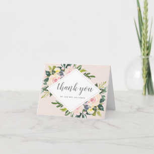 Spring Florals Blush Folded Wedding Thank You