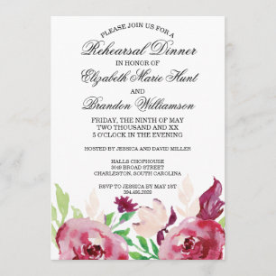 Spring Florals   Rehearsal Dinner Invitation