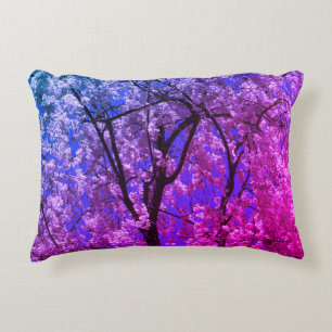 Spring Flower Blossom Umbrella Abstract Colours Accent Pillow