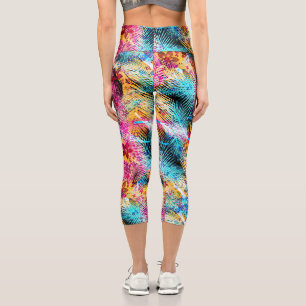 Spring Flower Bouquet - Edelweiss Flower Capri Leg Leggings