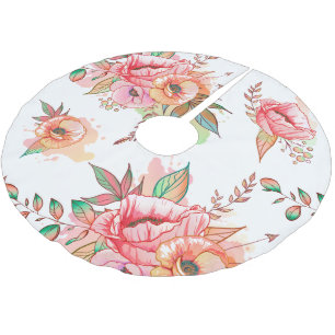 spring Flower Brushed Polyester Tree Skirt