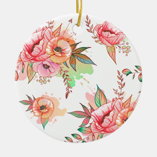 spring Flower Ceramic Ornament (Front)