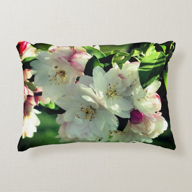 Spring Flower Crabapple Blossoms 2 Close Up  Accent Pillow (Front)