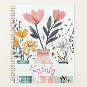 Spring Flower Design with Name Planner