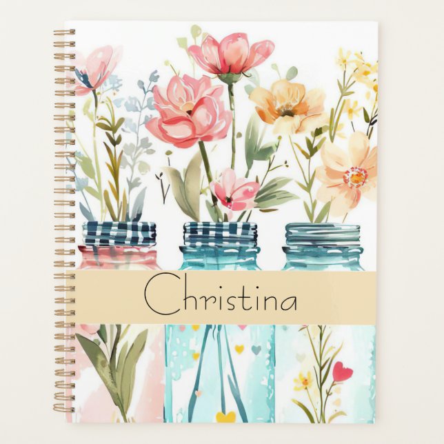 Spring Flower Design with Name Planner (Front)
