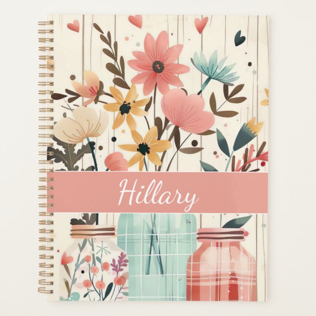 Spring Flower Design with Name Planner (Front)