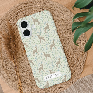 Spring Flower Fawns Pattern iPhone 16 Case