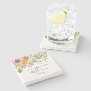 Spring Flower Garden Bridal Shower Paper Coaster