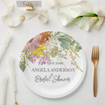 Spring Flower Garden Bridal Shower Paper Coaster