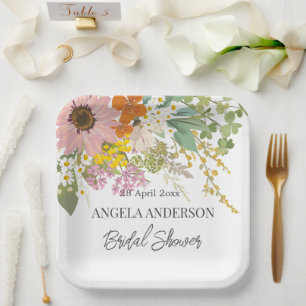 Spring Flower Garden Bridal Shower Paper Coaster Paper Plate